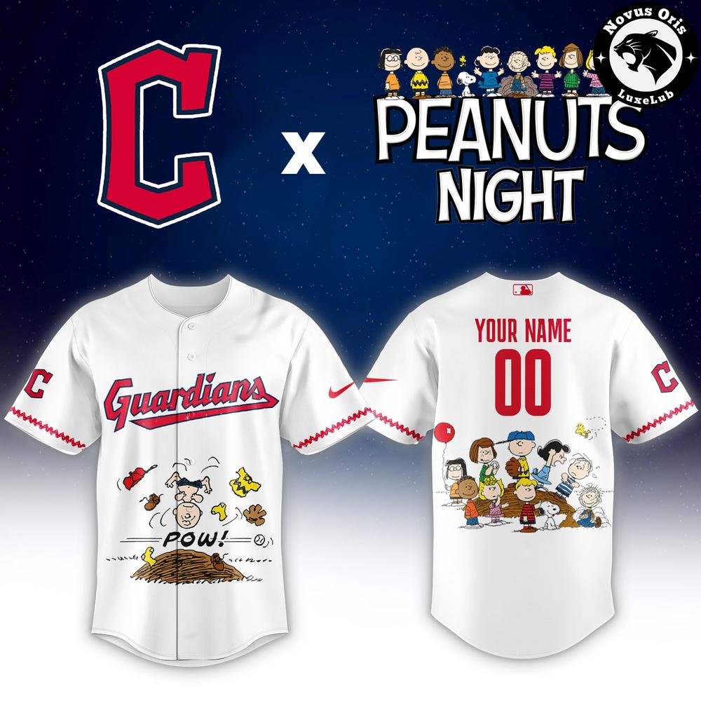 Cleveland Guardians x Peanuts Night Limited Edition Baseball Jersey