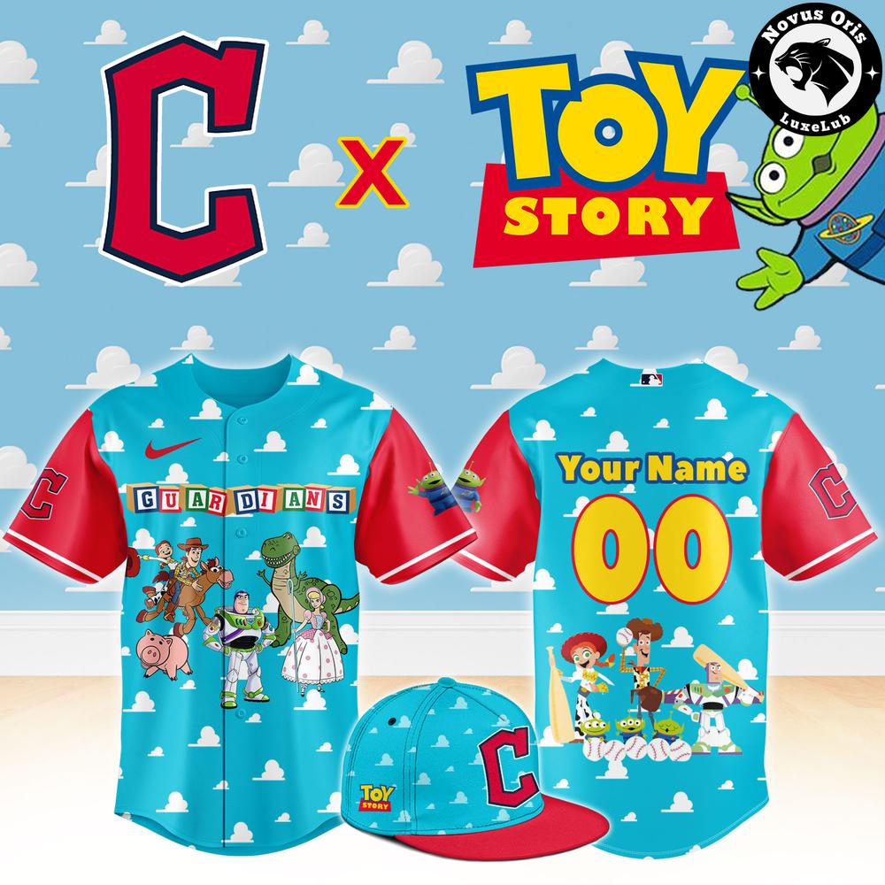 Cleveland Guardians x Toy Story Night Woody Buzz Lightyear Custom Baseball Jersey