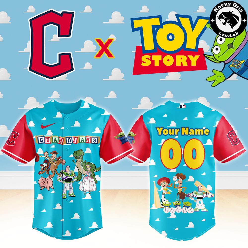 Cleveland Guardians x Toy Story Night Woody Buzz Lightyear Custom Baseball Jersey