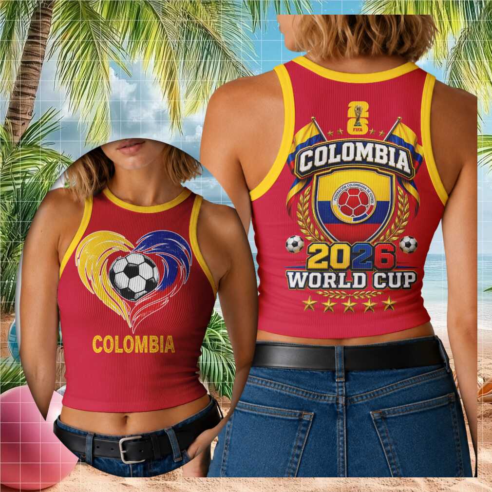 Colombia 2026 World Cup Football Ribbed Women Fan Tank Top Shirt - Limotees LLC