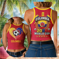 Colombia 2026 World Cup Football Ribbed Women Fan Tank Top Shirt - Limotees LLC