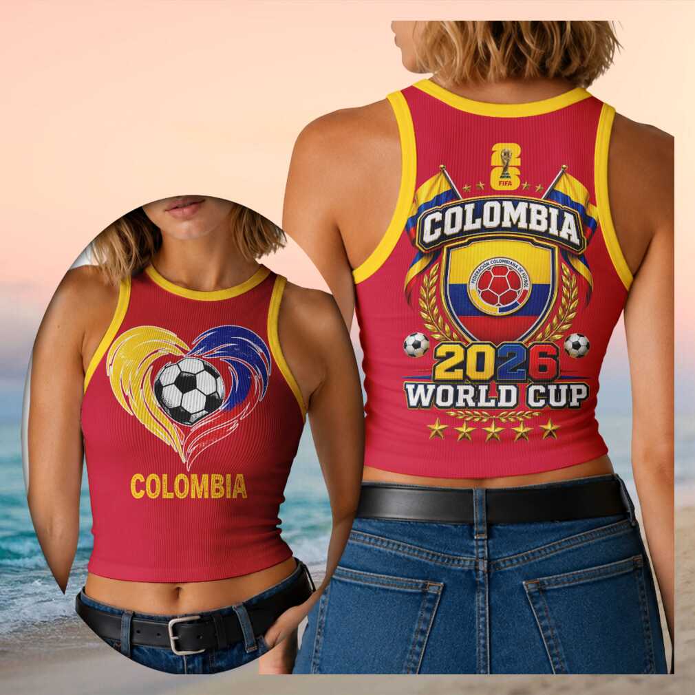 Colombia 2026 World Cup Football Ribbed Women Fan Tank Top Shirt - Limotees LLC