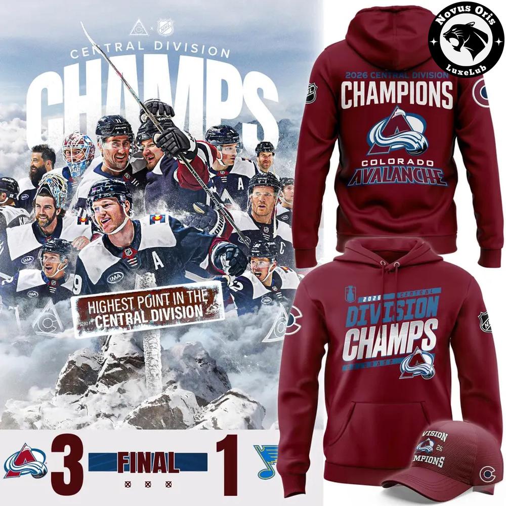 Colorado Avalanche 2026 NHL Central Division Champions Pullover Hoodie