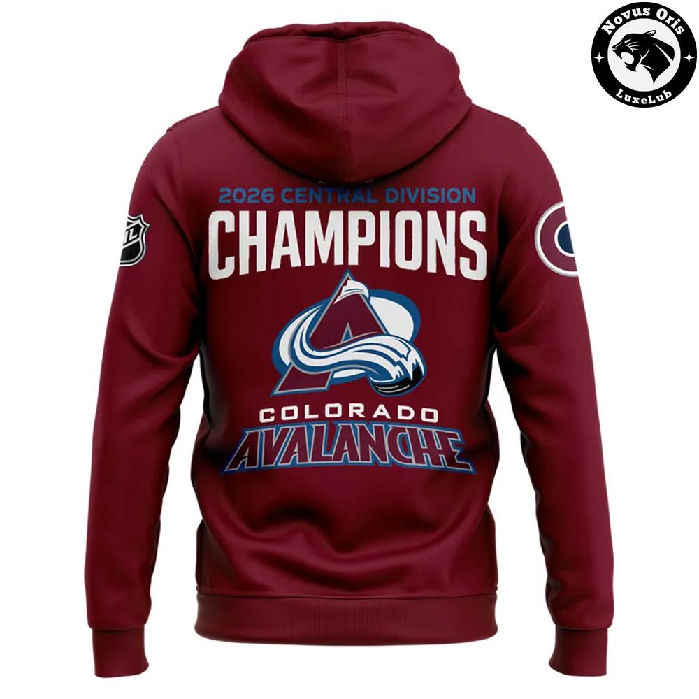 Colorado Avalanche 2026 NHL Central Division Champions Pullover Hoodie