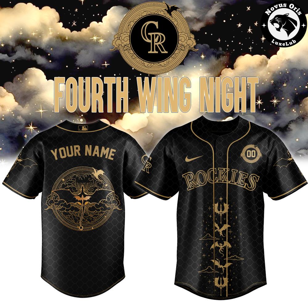 Colorado Rockies x Fourth Wing Night Limited Edition Custom Baseball Jersey