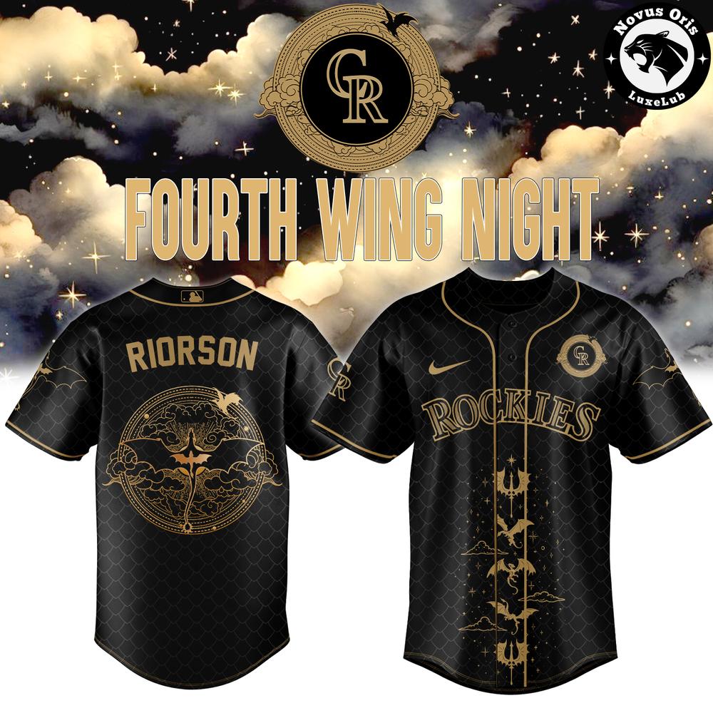 Colorado Rockies x Fourth Wing Night Limited Edition Custom Baseball Jersey