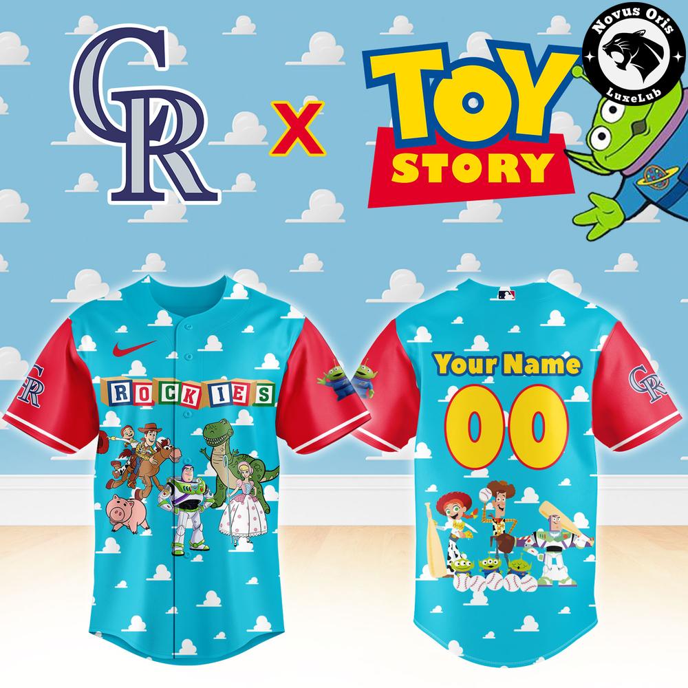 Colorado Rockies x Toy Story Night Woody Buzz Lightyear Custom Baseball Jersey