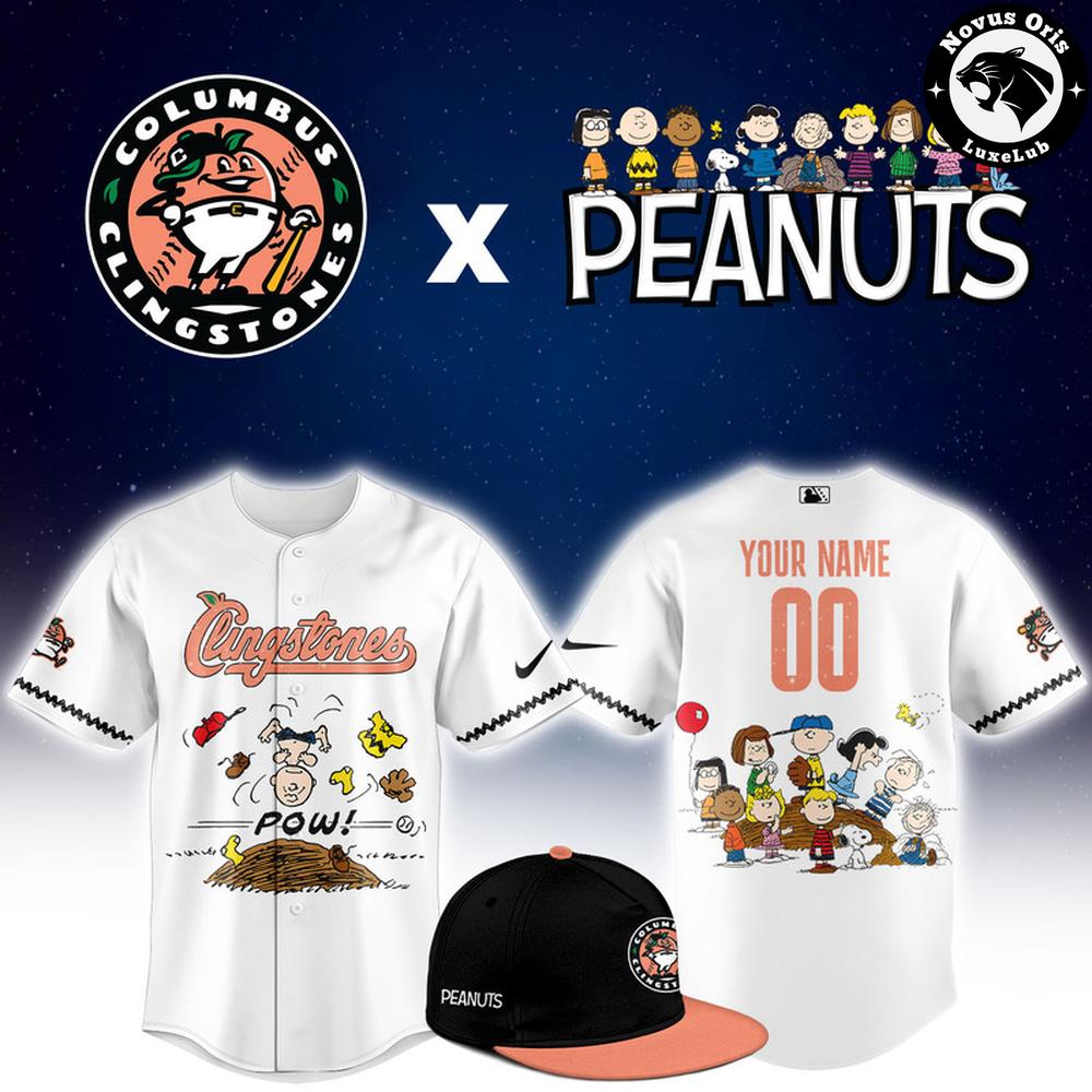 Columbus Clingstones x Peanuts Night Limited Edition Baseball Jersey
