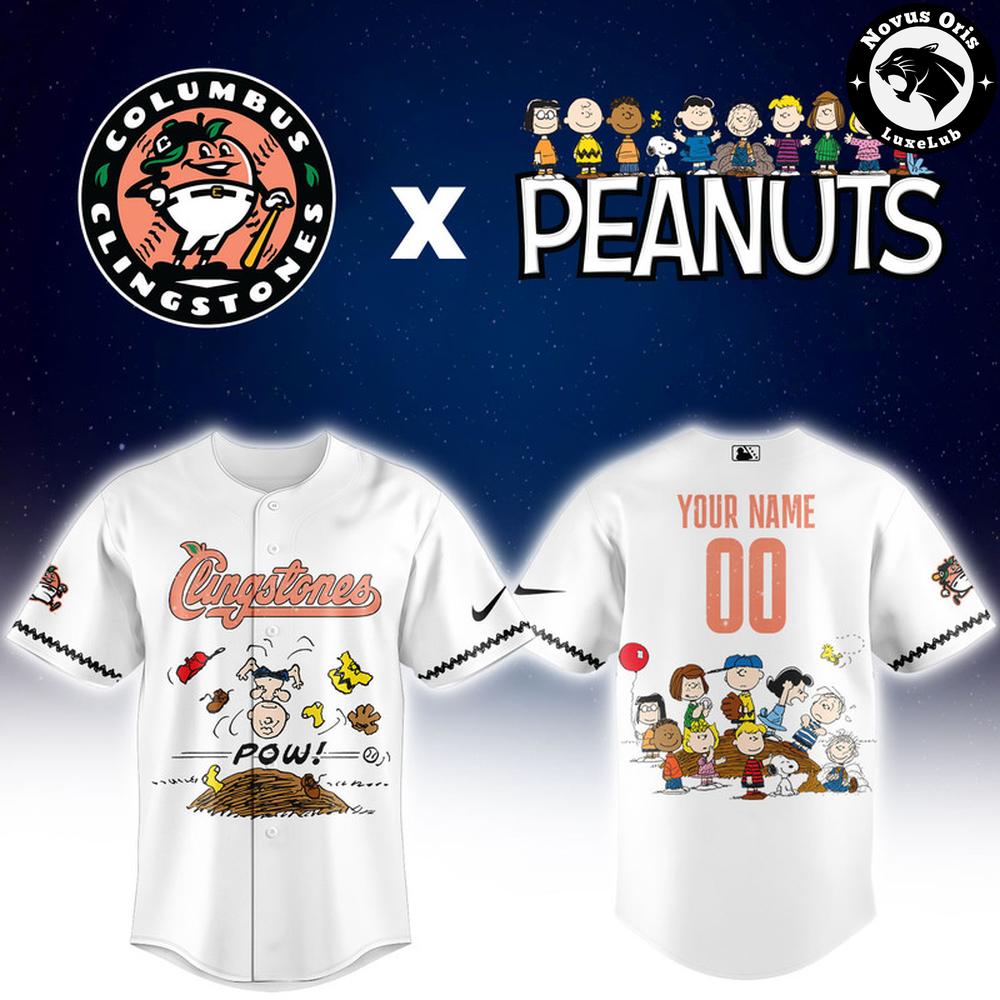 Columbus Clingstones x Peanuts Night Limited Edition Baseball Jersey