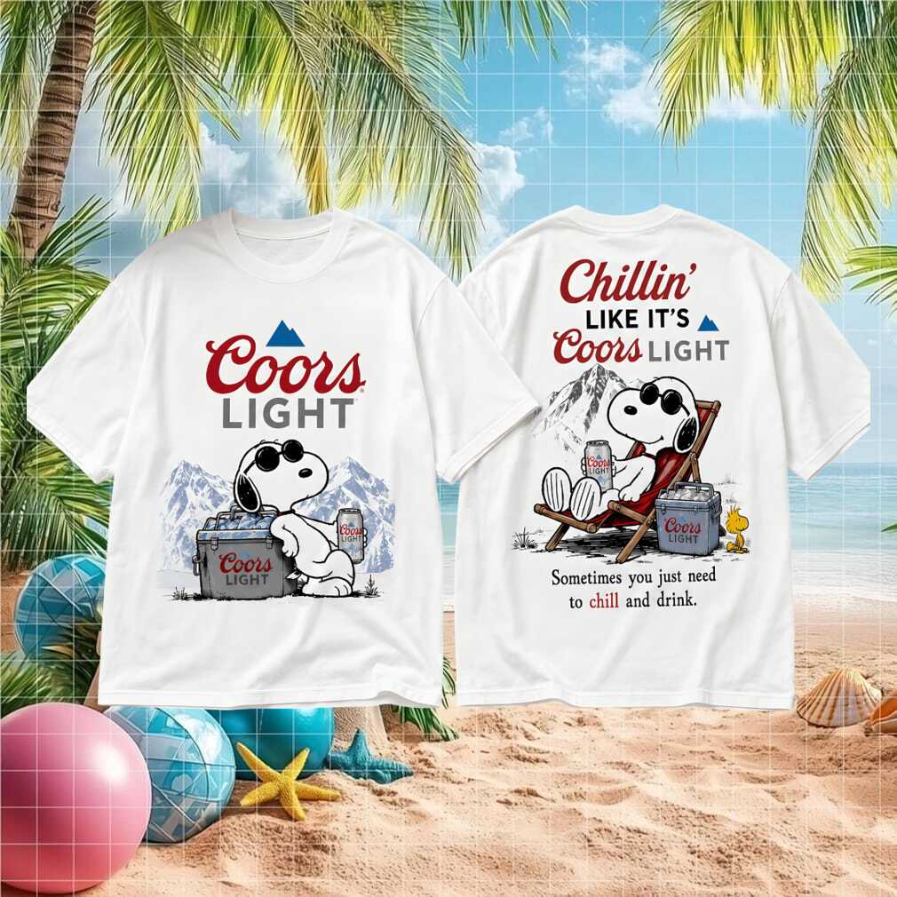 Coors Light Beer Snoopy Chillin Mountains Shirt