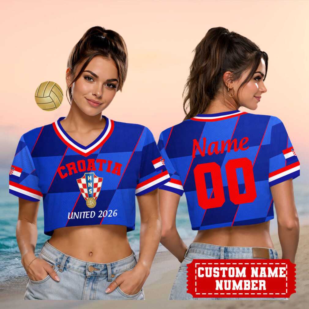 Croatia Football National Team World Cup 2026 Retro Custom Grid Pattern Women Fans Shirt