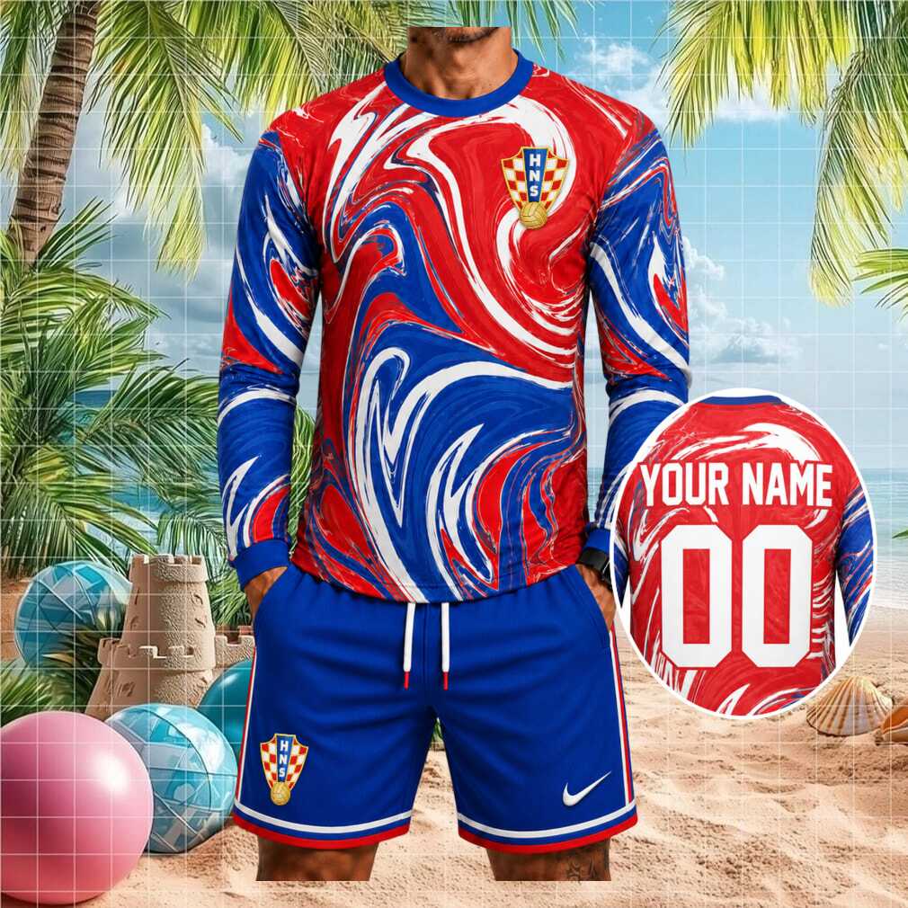 Croatia HNS Football National Team Fan Blue Red Shirt - Limotees LLC
