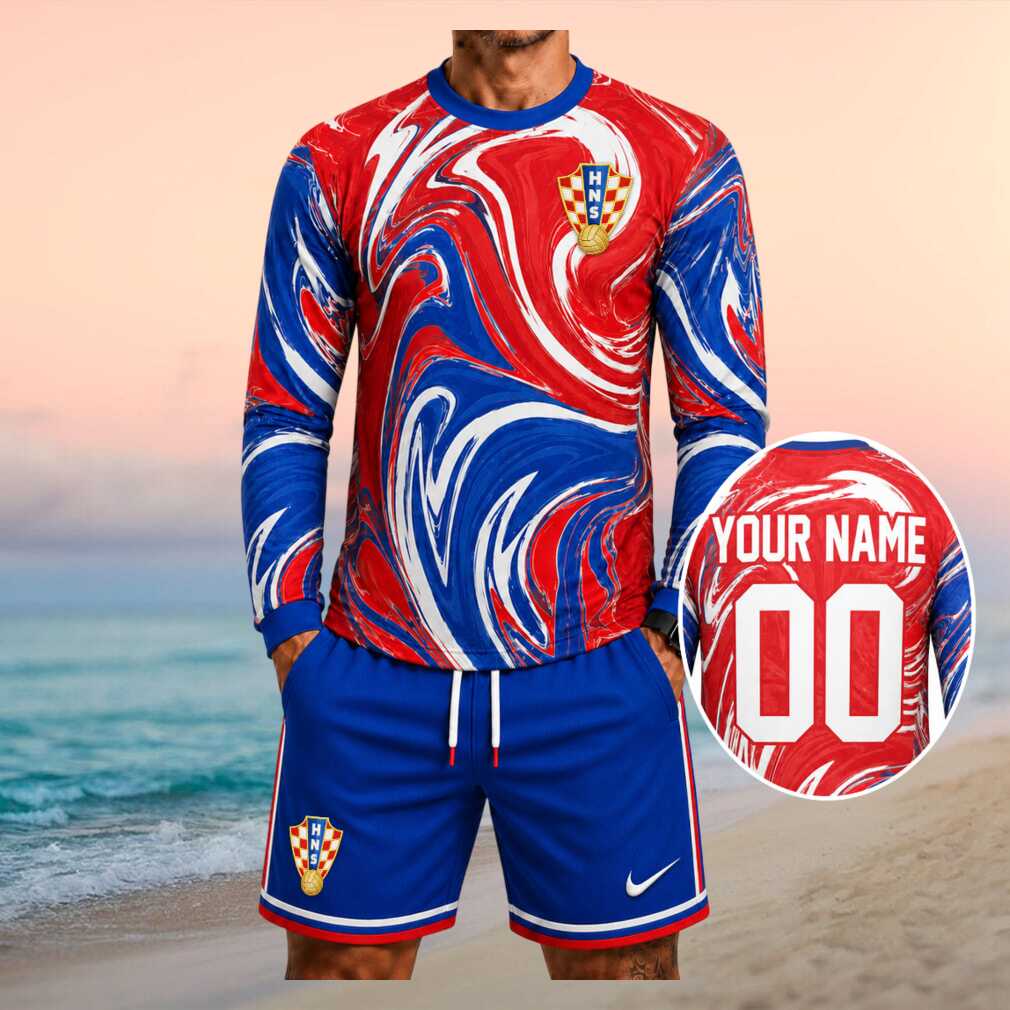 Croatia HNS Football National Team Fan Blue Red Shirt - Limotees LLC