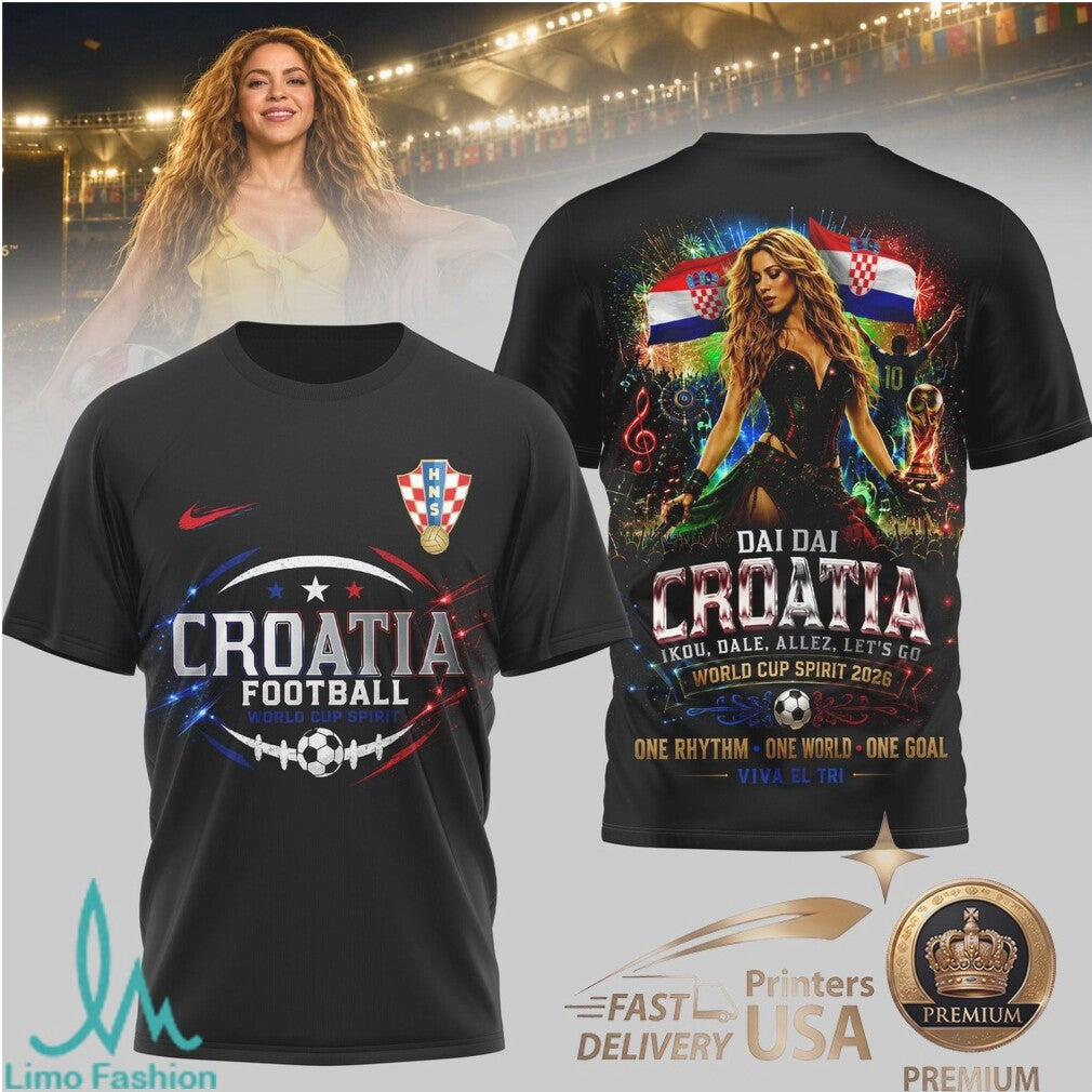 Croatia Soccer World Cup 2026 Shakira Fan Art Unisex T Shirt - Limotees LLC
