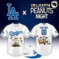 Custom Los Angeles Dodgers x Peanuts Night Snoopy Baseball Jersey Limited Edition
