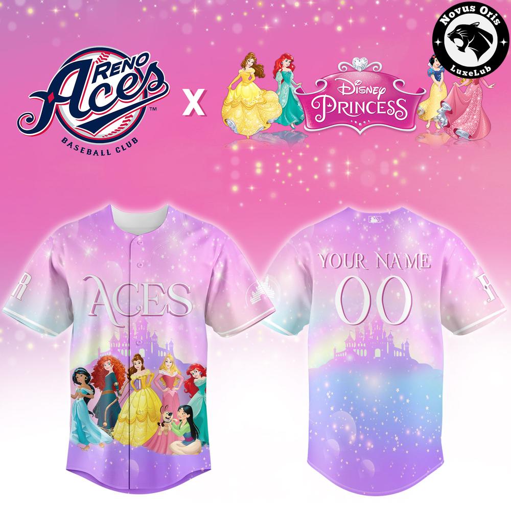 Custom Reno Aces x Disney Princess Baseball Jersey