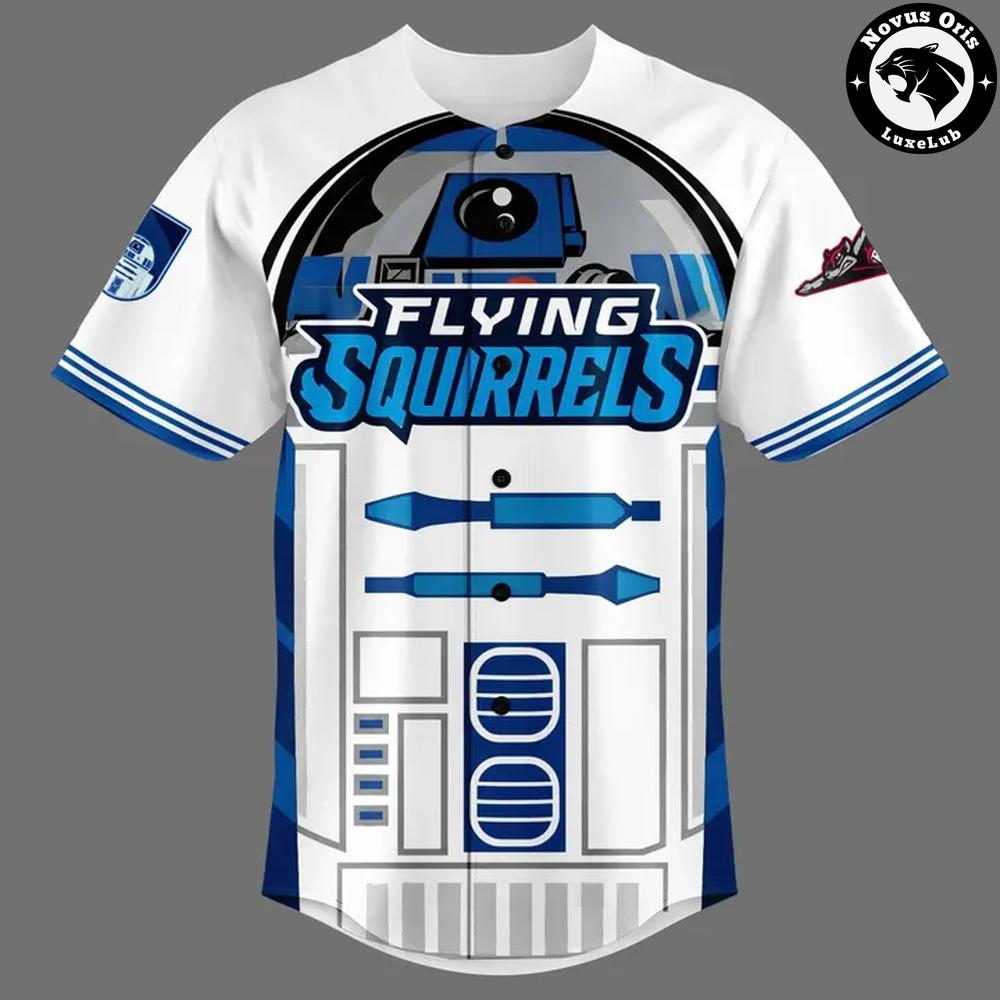 Custom Richmond Flying Squirrels R2-D2 Star Wars Baseball Jersey