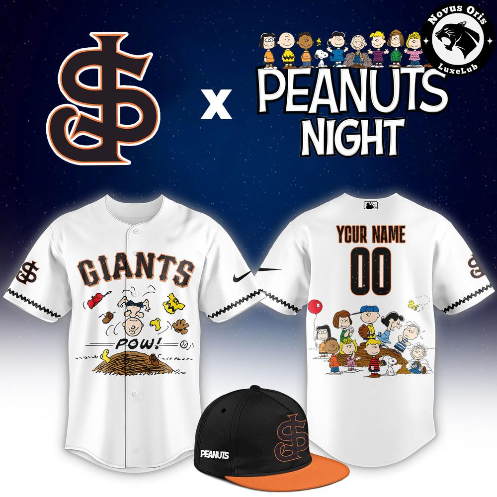 Custom San Jose Giants Peanuts Night Snoopy Baseball Jersey