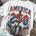 ACDC America 250 Years 1776 2026 Rock Band Patriotic Guitar Shirt - Limotees LLC