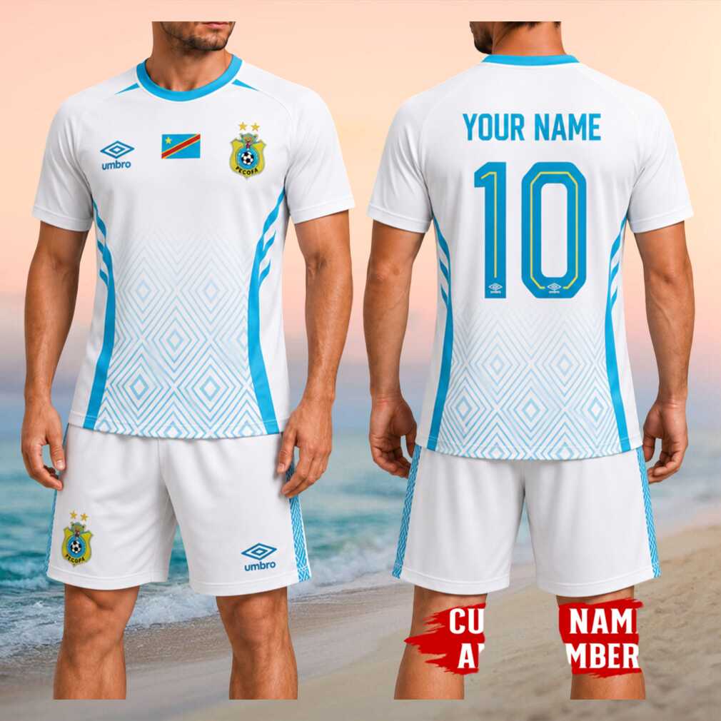 DR Congo National Football Team FECOFA Custom Name Number White Soccer Fans Shirt Shirt