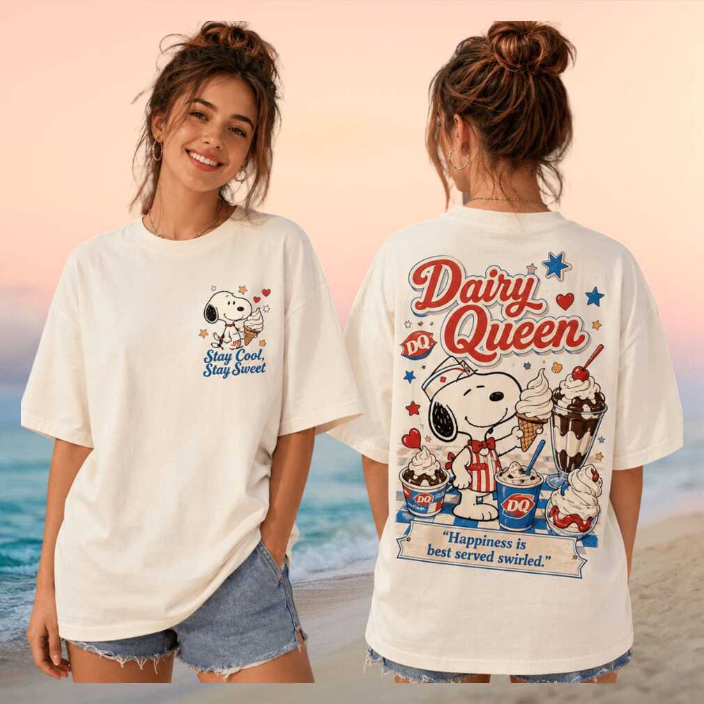 Dairy Queen Snoopy Ice Cream Happiness Best Served Swirled Vintage Retro Gift For Fans Women Shirt - Limotees LLC
