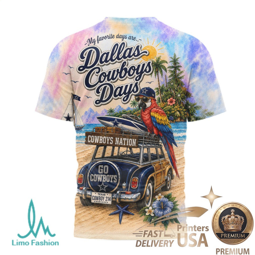 Dallas Cowboys Beach Parrot Tropical Summer T Shirt