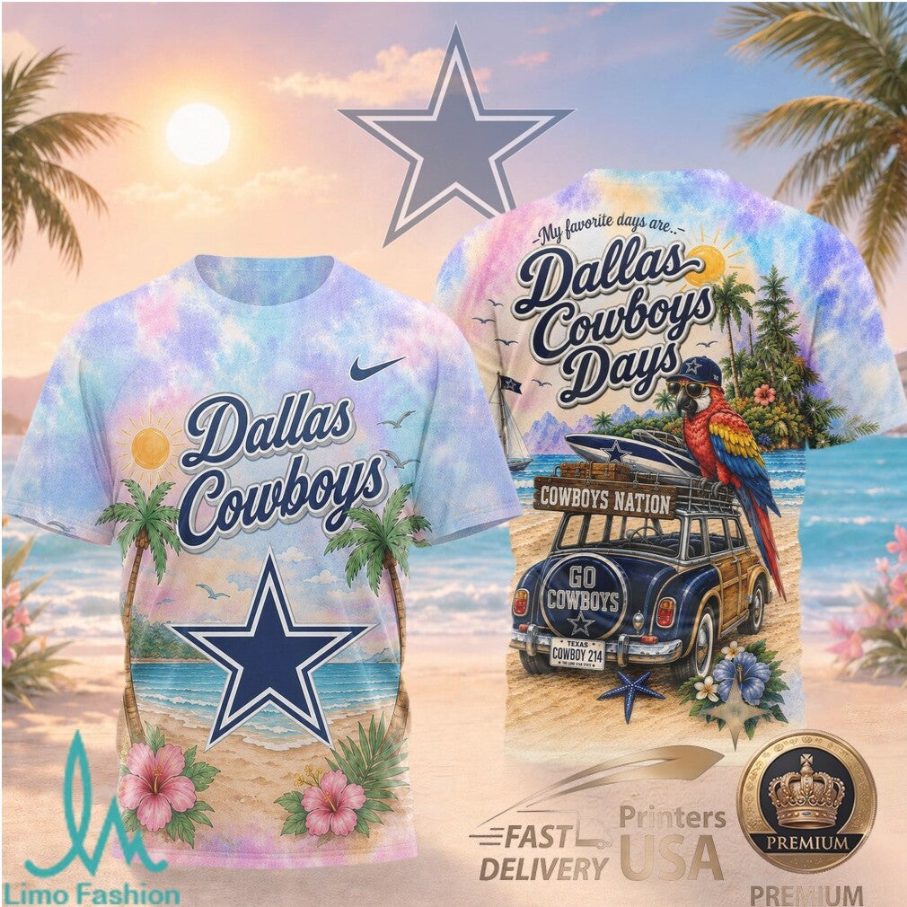Dallas Cowboys Beach Parrot Tropical Summer T Shirt