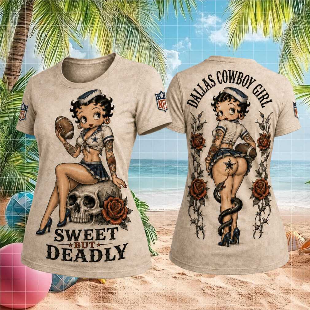 Dallas Cowboys Betty Boop Sweet But Deadly Skull Tattoo Shirt