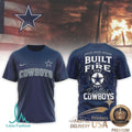 Dallas Cowboys Built By Fire Department Football Fan Graphic T Shirt - Limotees LLC