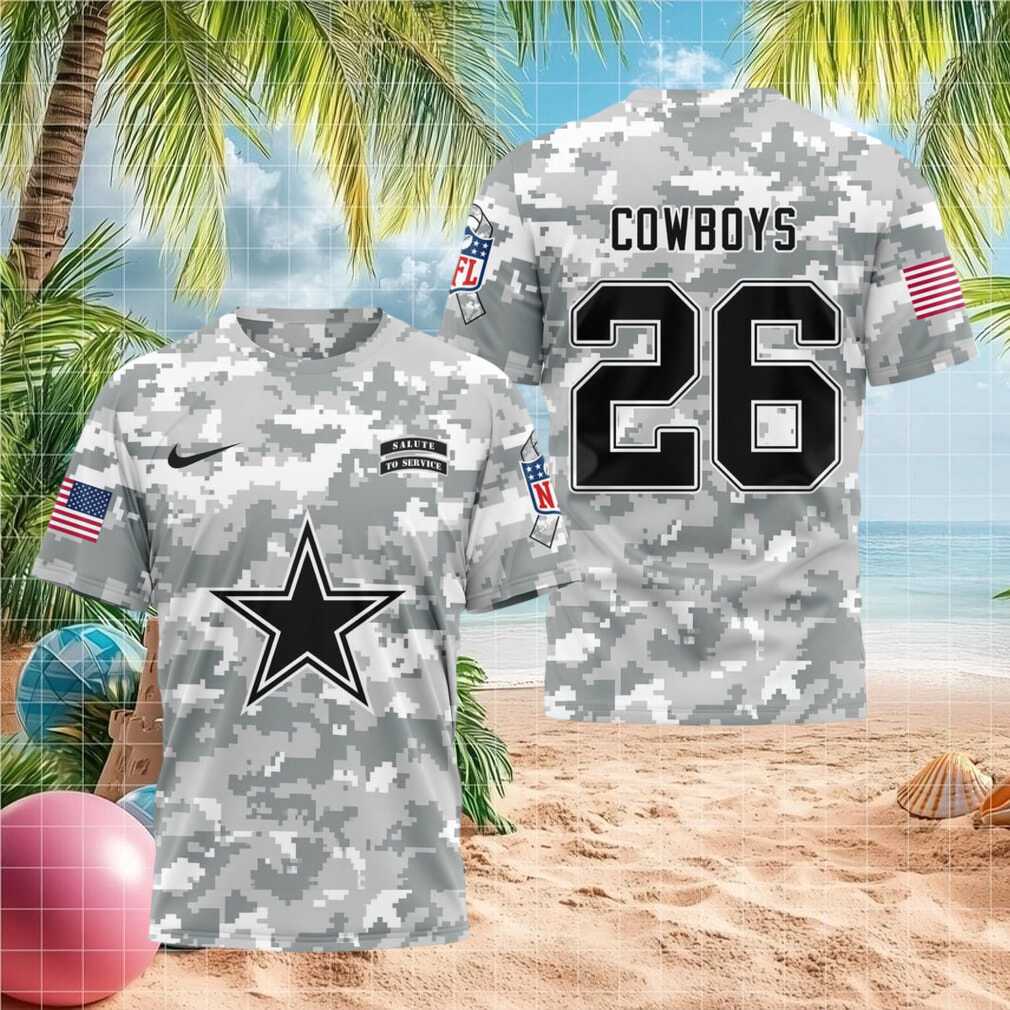 Dallas Cowboys Camo Salute to Service Football Shirt