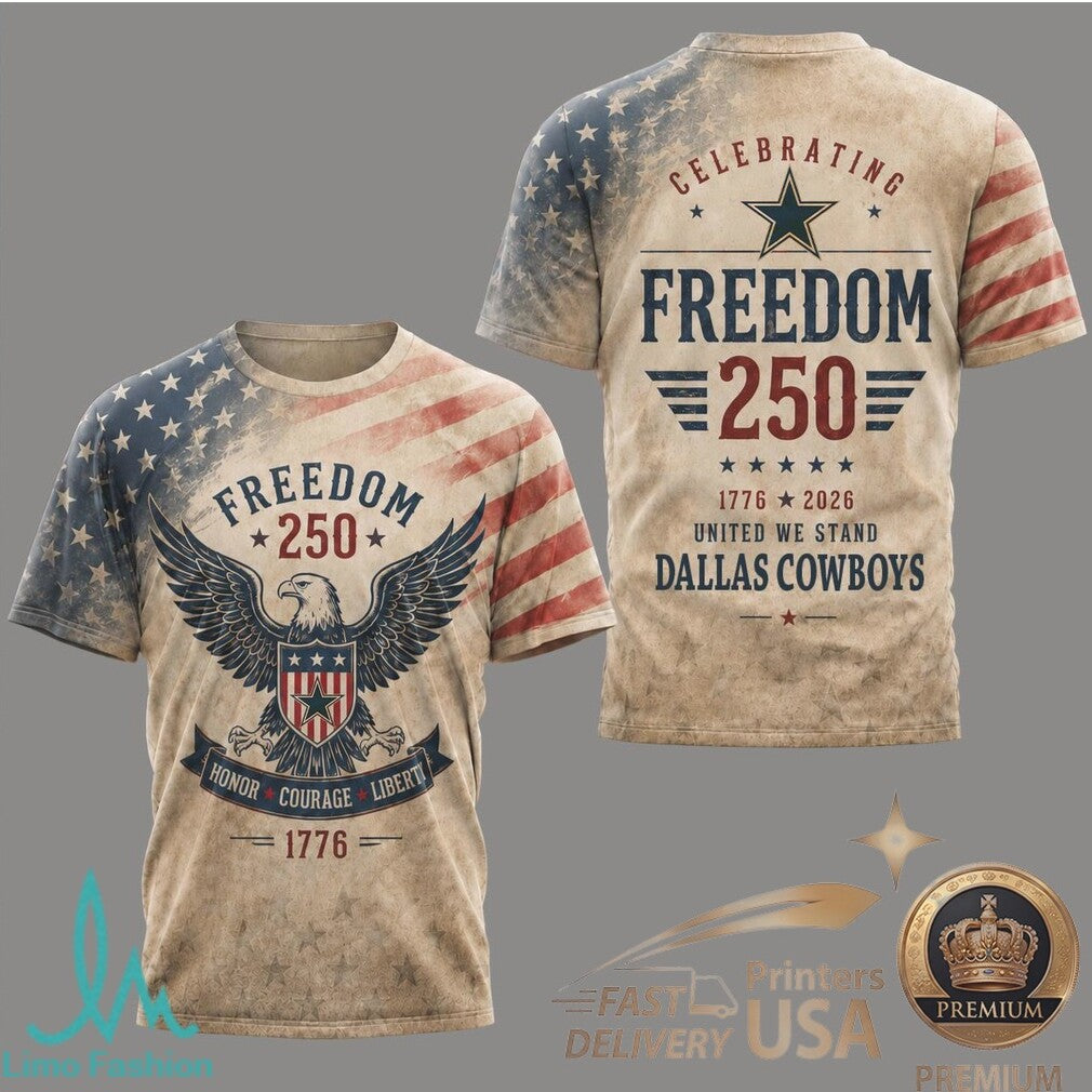 Dallas Cowboys Eagle Freedom 250th Anniversary T Shirt - Limotees LLC