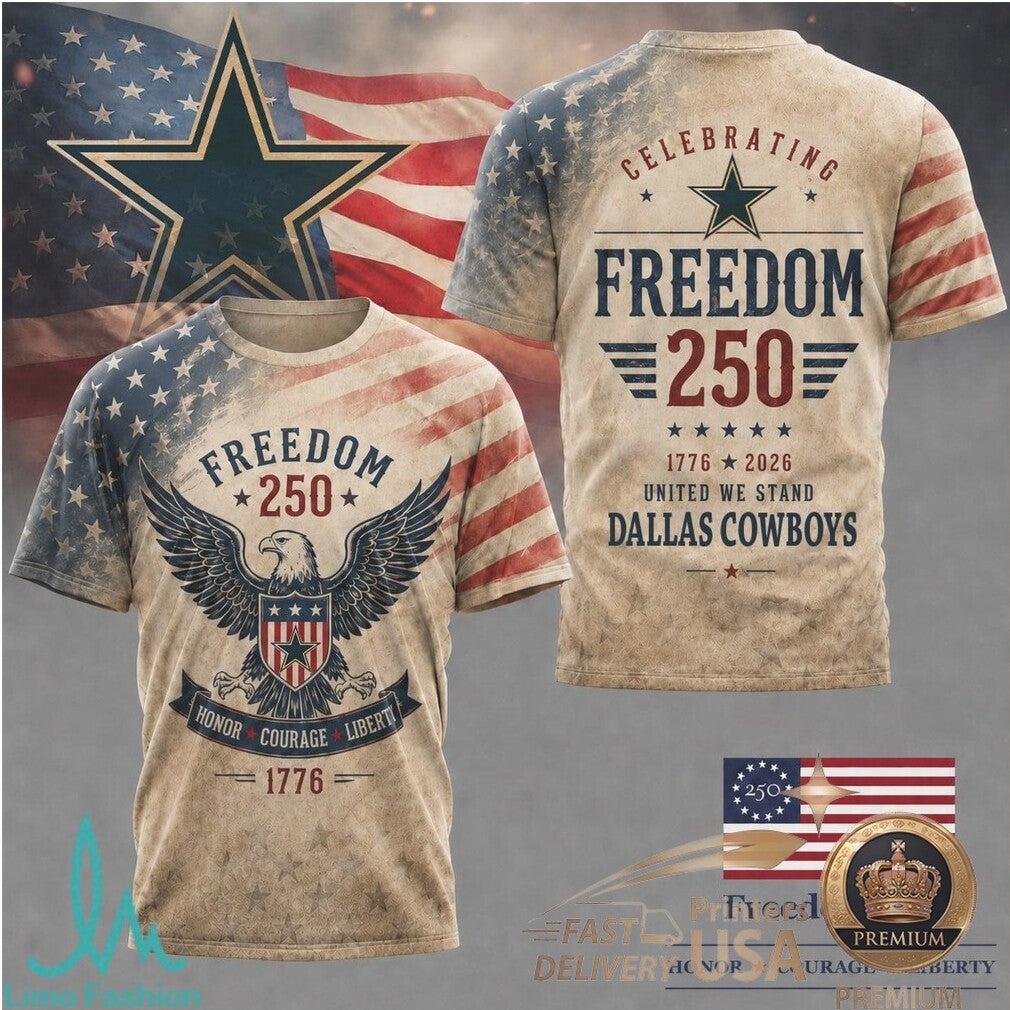 Dallas Cowboys Eagle Freedom 250th Anniversary T Shirt - Limotees LLC