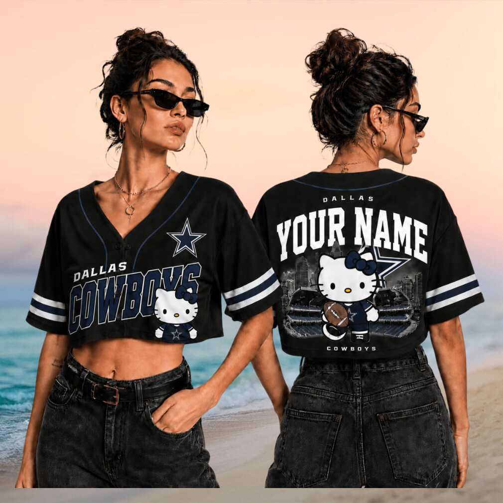 Dallas Cowboys Hello Kitty Custom Name Baseball Shirt