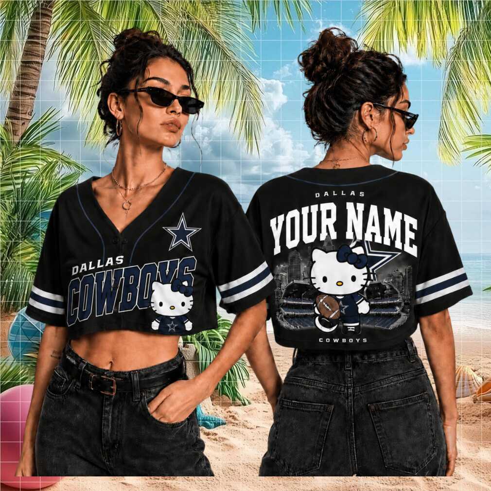 Dallas Cowboys Hello Kitty Custom Name Baseball Shirt