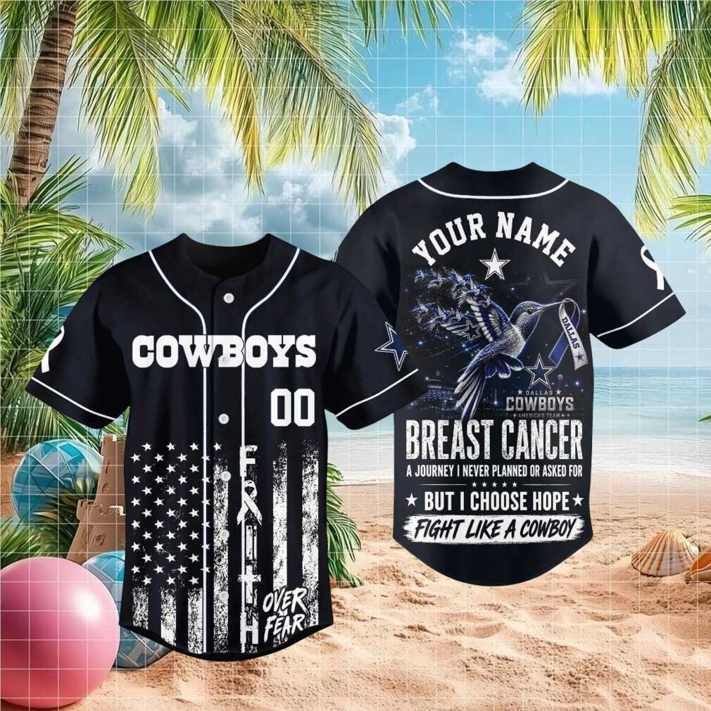 Dallas Cowboys Hummingbird Breast Cancer Faith Baseball Shirt