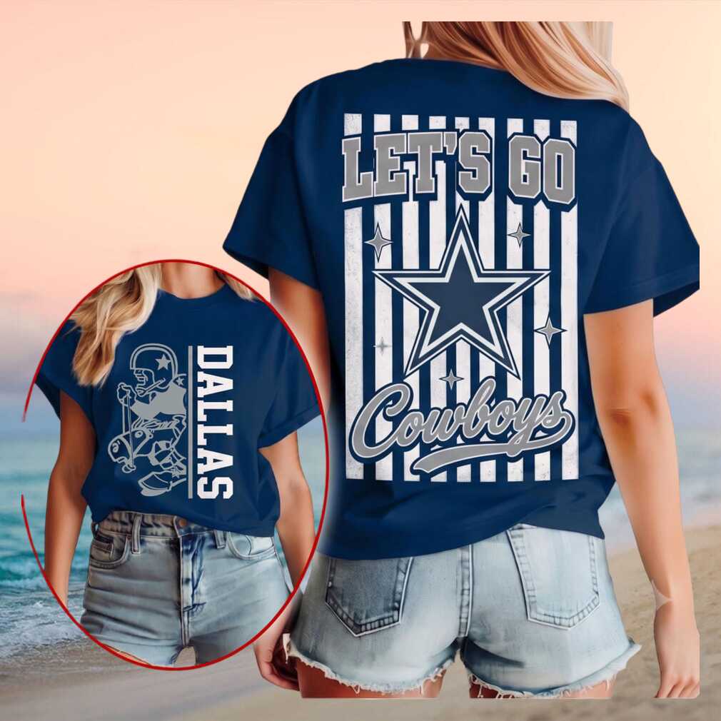Dallas Cowboys Let Us Go Retro Striped Football Shirt - Limotees LLC