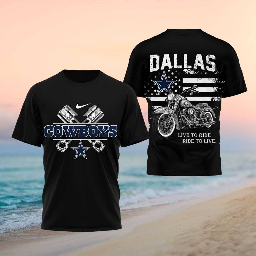 Dallas Cowboys Motorcycle American Flag Pistons Shirt