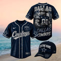 Dallas Cowboys Muscular Cowboy Texas Football Theme Baseball Jersey