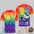 Dallas Cowboys Snoopy Pride Human Beings Rainbow T Shirt - Limotees LLC