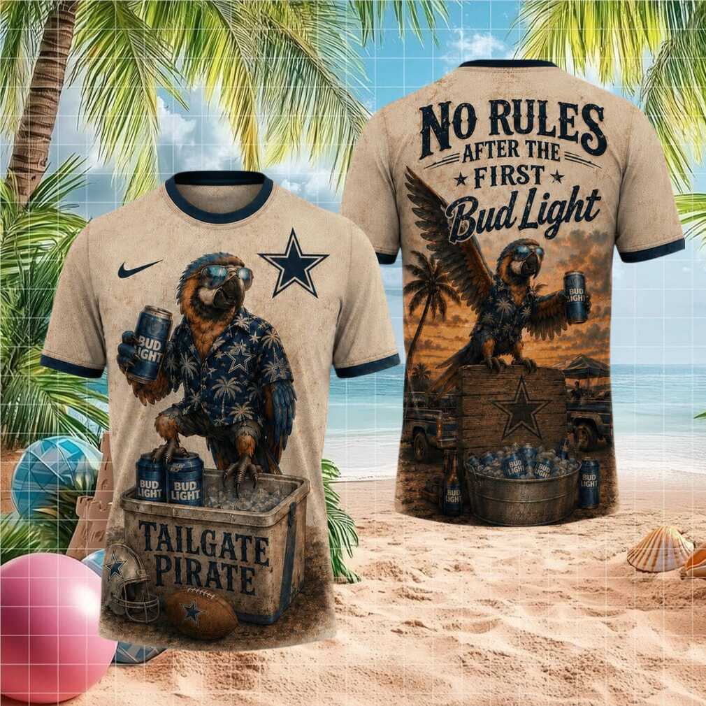 Dallas Cowboys Tailgate Pirate Bud Light Football Parrot Shirt