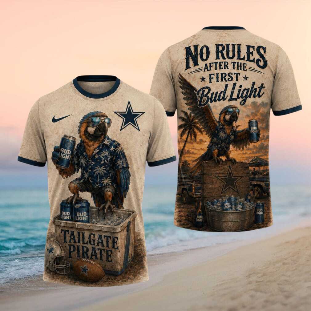 Dallas Cowboys Tailgate Pirate Bud Light Football Parrot Shirt