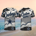 Dallas Football Team Personalized Fan Gear Custom Name Distressed Pattern Adult Men Women Shirt