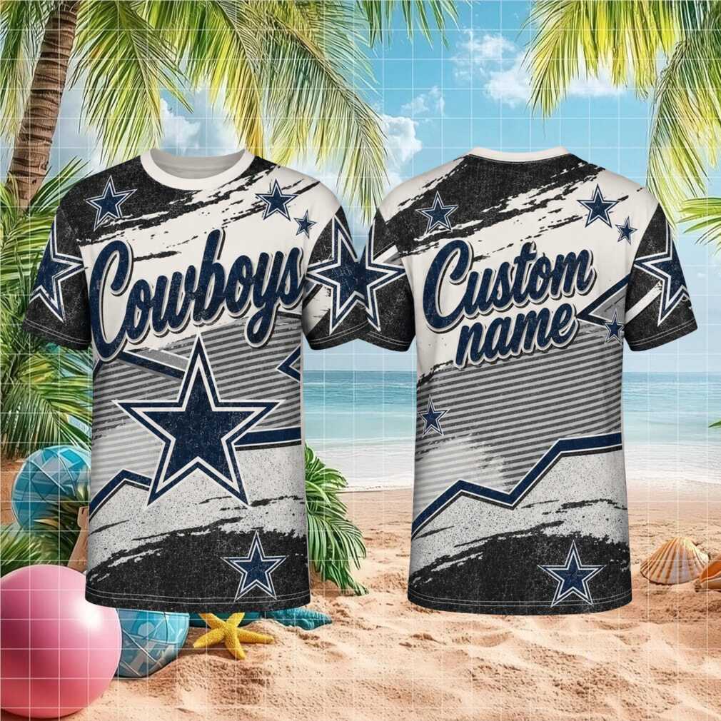 Dallas Football Team Personalized Fan Gear Custom Name Distressed Pattern Adult Men Women Shirt