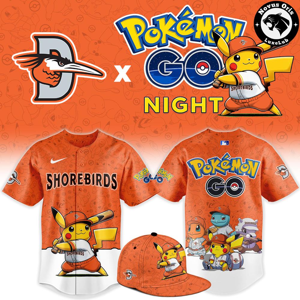 Delmarva Shorebirds x Pokemon GO Night Mashup Limited Baseball Jersey