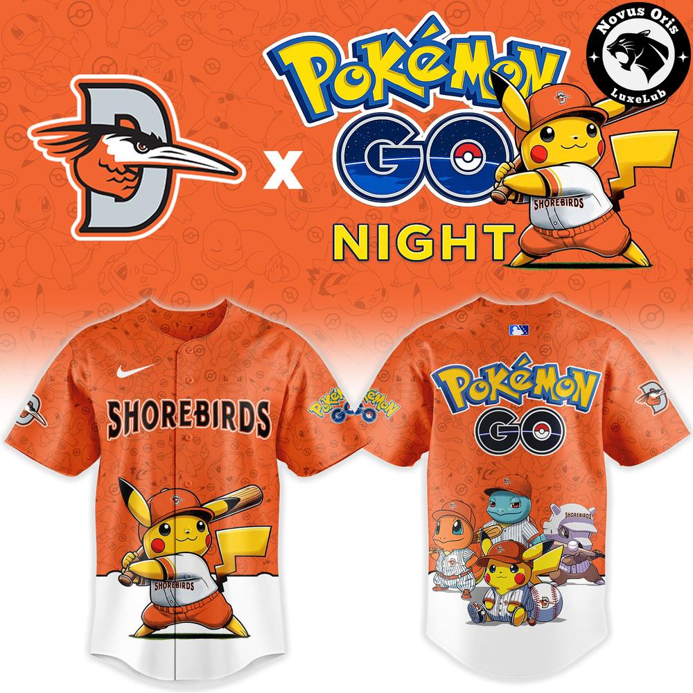 Delmarva Shorebirds x Pokemon GO Night Mashup Limited Baseball Jersey