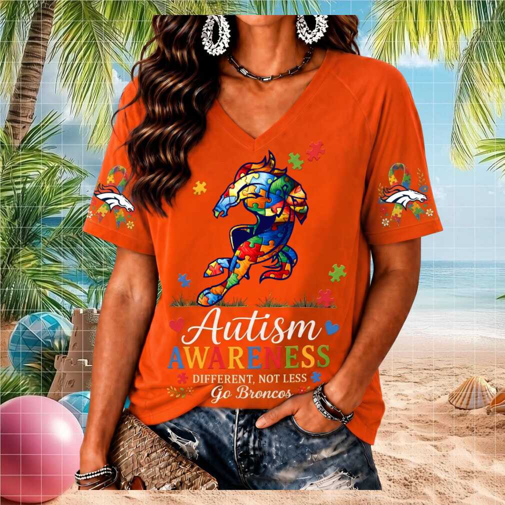 Denver Broncos Autism Awareness Puzzle Piece Women's Shirt