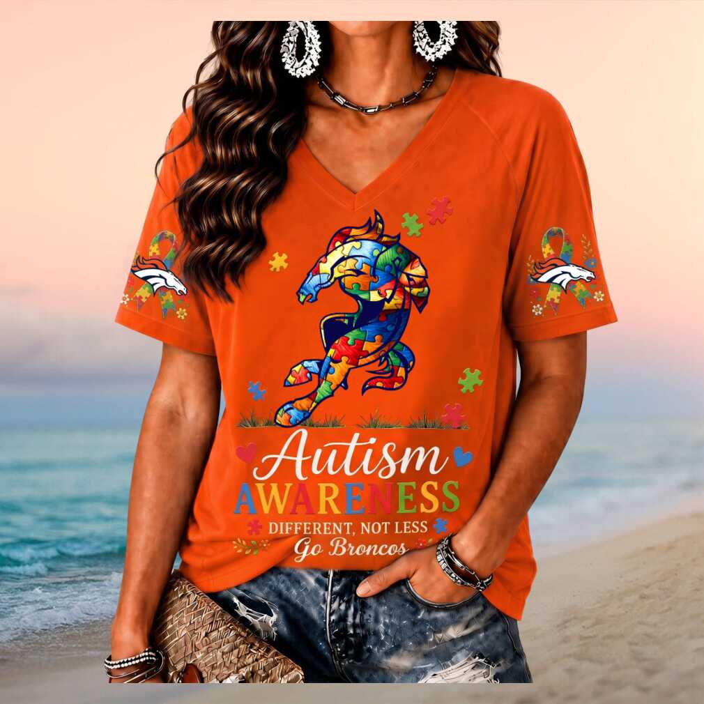 Denver Broncos Autism Awareness Puzzle Piece Women's Shirt
