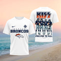 Denver Broncos Kiss Dressed To Kill Rock Band Shirt