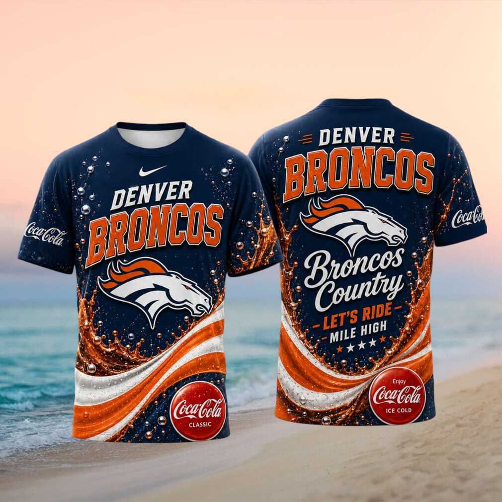 Denver Broncos Let Us Ride Soda Splash Football Shirt - Limotees LLC