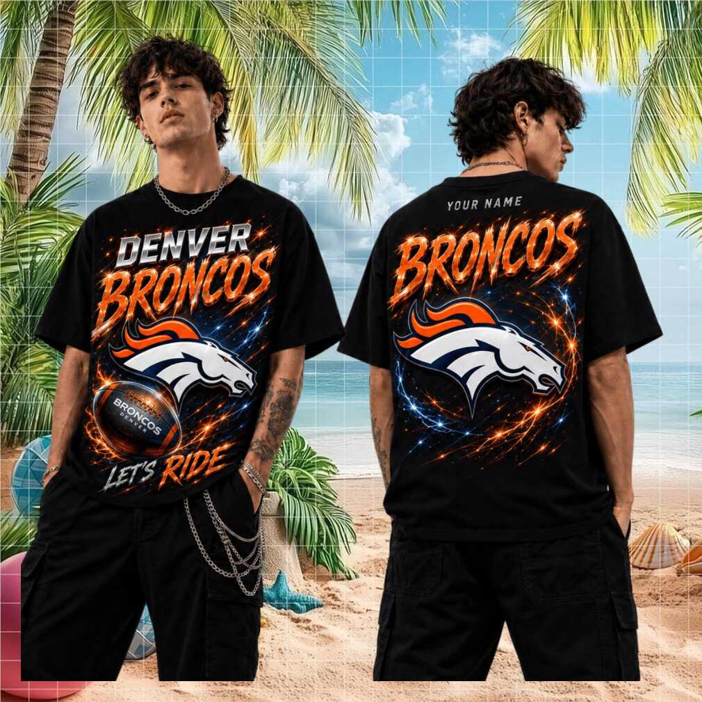 Denver Broncos Let's Ride Football Vintage Retro Lightning Fire Men Women Fans Shirt - Limotees LLC